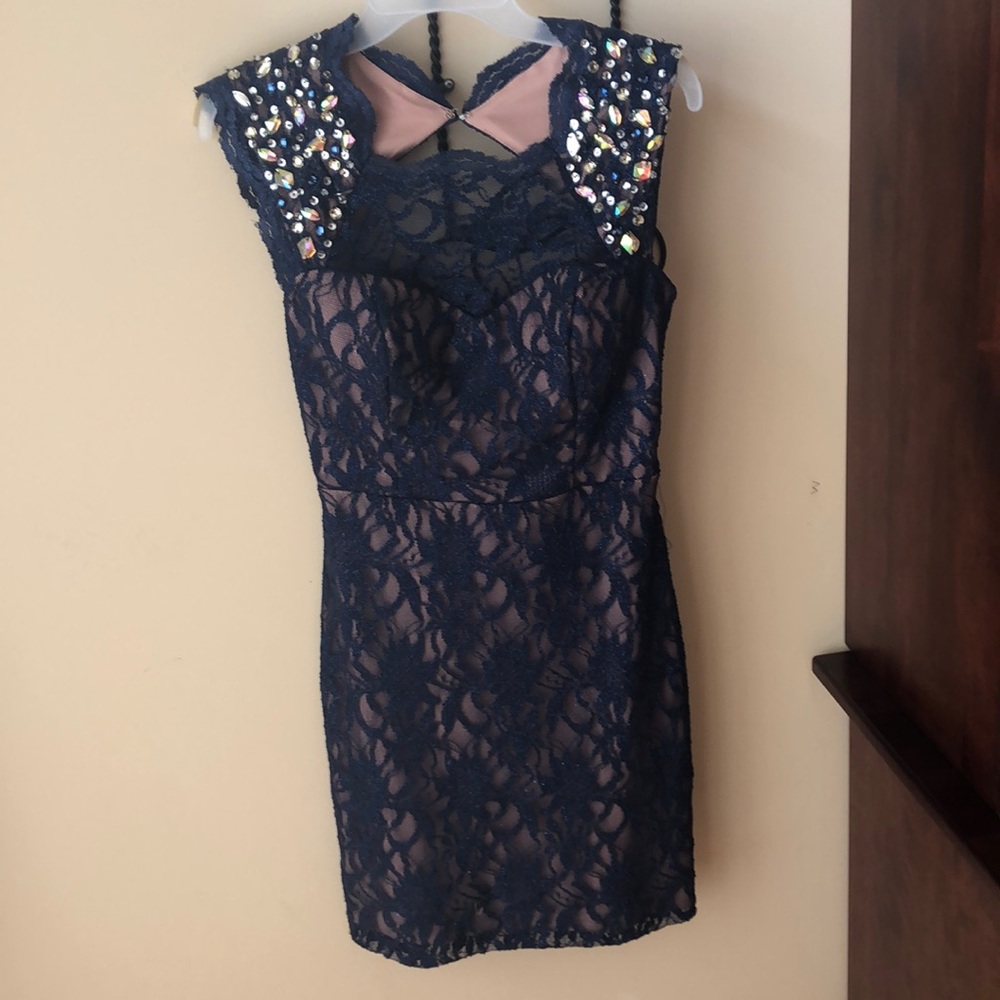 Sparkly blue City triangles dress